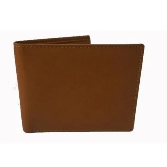 Genuine Leather Mens Bifold Wallet With Multiple Card Slots & ID Holder - Picture 1 of 5